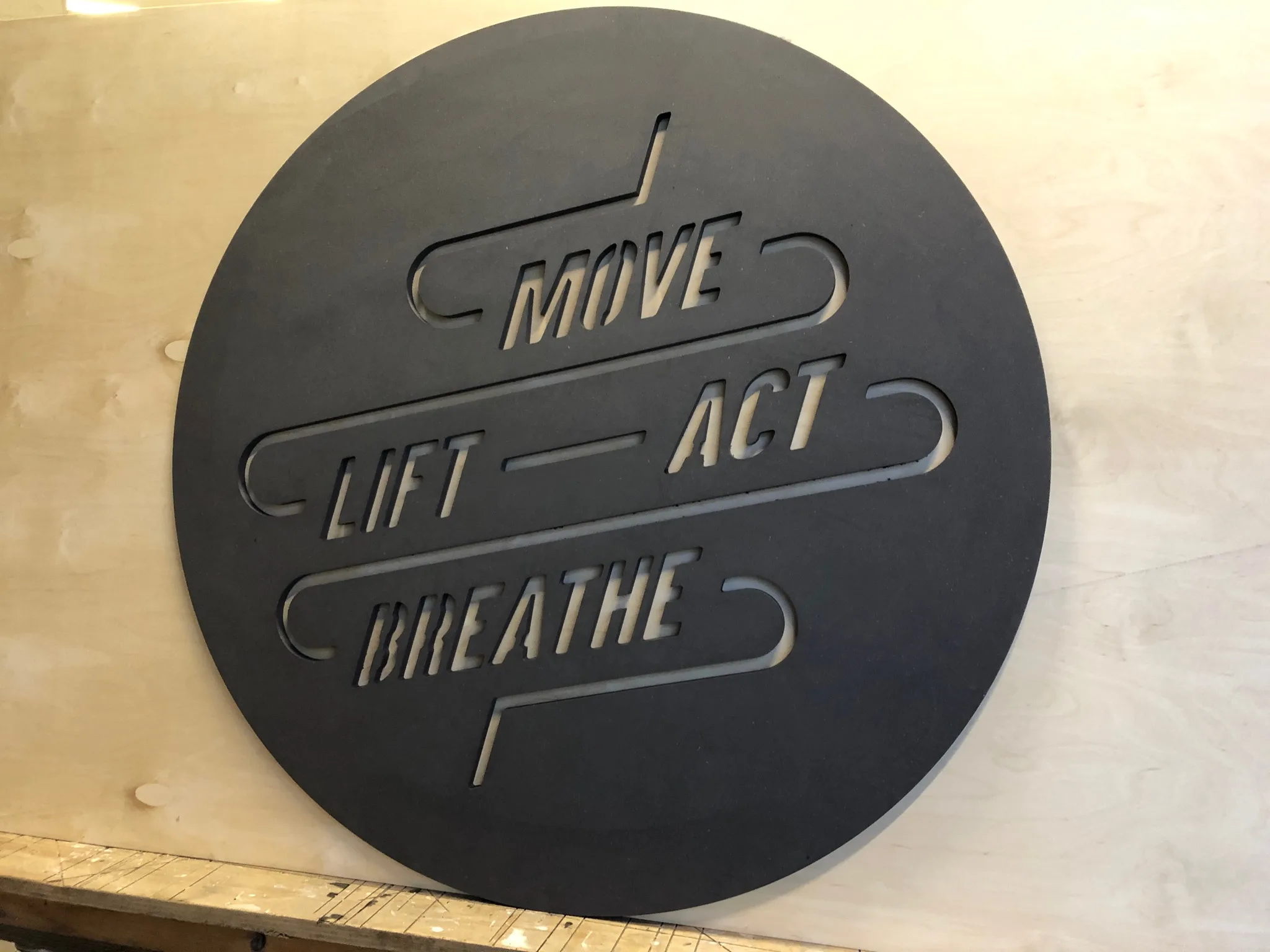Naambord Hout voor Gym