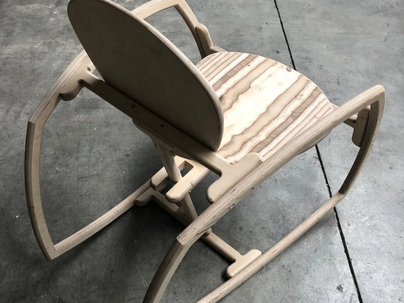 MVD Interior Custom Rocking Chair Artwork Plywood Design Rocking Chair Interior Art