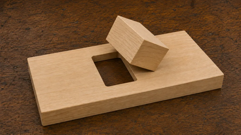 Open Of Doorgefreesde Pen En Gat Of Mortise En Tennon Verbinding Zoals Gefreesd In Hout Bij De Firma Cnc In Utrecht