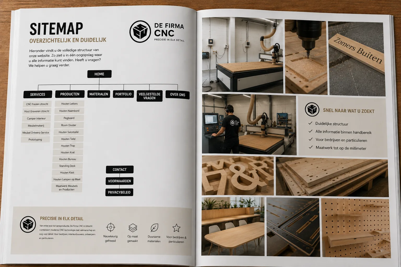 Sitemap Van De Firma Cnc In Utrecht Pagina Structuur Home Services Producten Faq Contact