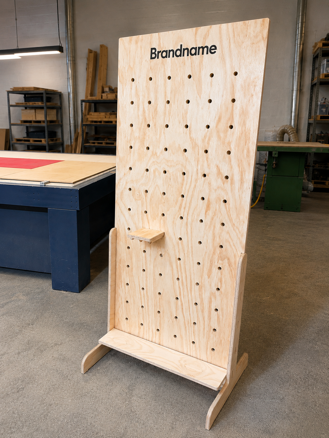 Pegboard Brand Display Product Wand Voor Beurs Stand In Vuren Multiplex Gepersonaliseerd En Op Maat Gemaakt Door De Firma Cnc In Utrecht